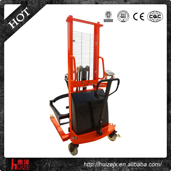 半電動(dòng)稱(chēng)重油桶車(chē)（夾鐵桶，手搖翻轉(zhuǎn)倒料）